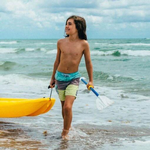 Pelican Sport Combo - 2 Solo Kids Kayaks With Paddles - Yellow/Blue -Pelicansport Combo Solo Jaune Bleu Poignee LS2
