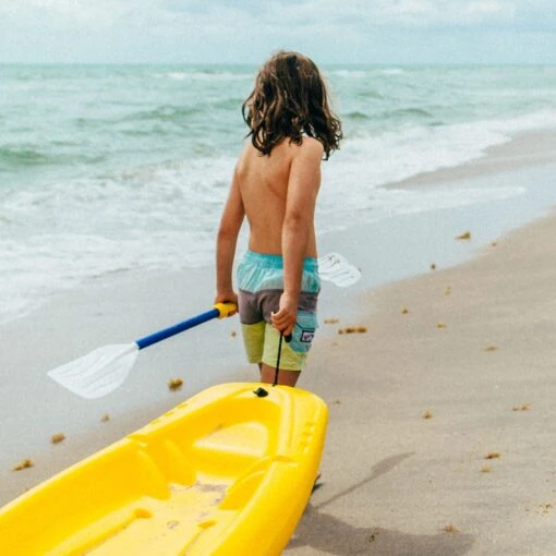 Pelican Sport Combo - 2 Solo Kids Kayaks With Paddles - Yellow/Blue -Pelicansport Combo Solo Jaune Bleu Poignee LS4
