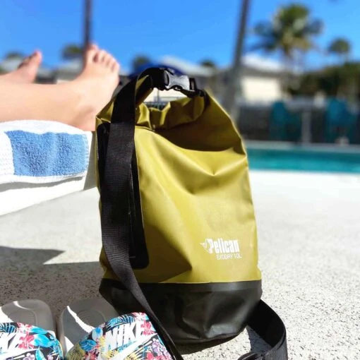 Pelican Sport Exodry 10 L Waterproof Dry Bag -Pelicansport Exodry10LOliveDryBagLifestyle1 PelicanAccessories