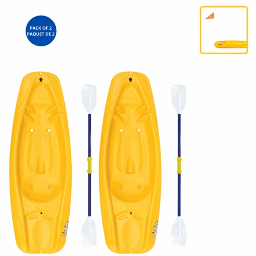 Pelican Sport Combo - 2 Solo Kids Kayaks With Paddles - Yellow -Pelicansport KAYAK SOLO YELLOW KOS06P102 COMBO